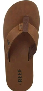 Reef Men's Leather Smoothy Flip Flops Thong NEW Size 12 UK Brown BNWT Small - Picture 1 of 5
