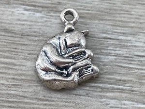 Small Winnie the Pooh Bear Walt Disney Cartoon Sterling Silver 3d Charm Pendant - Picture 1 of 3