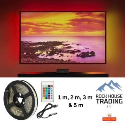 TV Led Lights USB TV Backlight Strip 5050 RGB Lighting Strips + Remote Control - Image 1 of 4