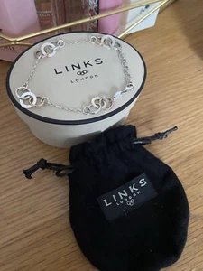 Links Of London Genuine Aroura Silver And Gold Hallmarked Bracelet In Box - Picture 1 of 18