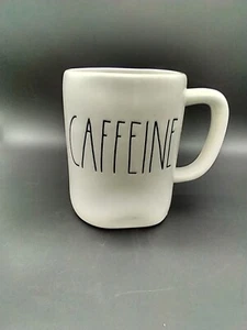 Rae Dunn Artisan Collection ‘CAFFEINE’ Large Letter White Coffee Cup Mug By Mage - Picture 1 of 7