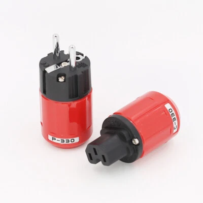 Rhodium Plated EU Schuko Power Plug IEC C13 Connector for HIFI Power Cable DIY - Image 1 of 4