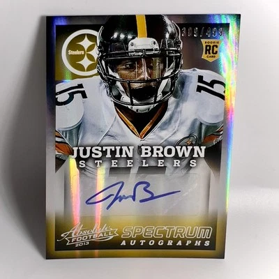 2013 Panini Absolute #160 Justin Brown Spectrum Autographs Silver #/499 - Image 1 of 2