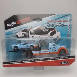 1:64 MAISTO Design Elite Transport Maisto plataforma plana y Ford GT Heritage Edition 2019 - Imagen 1 de 11