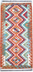206 x 67 cm TASH Runner Handmade Afghan Tribal Pure Woollen Corridor Kilim Rug - Picture 1 of 9