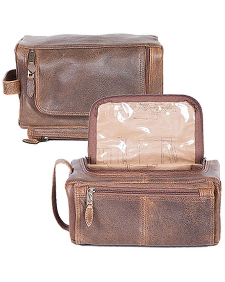 Bolsa de higiene masculina de couro marrom Scully - Imagem 1 de 1