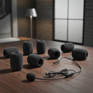 Popschutz Mikrofon Windschutz Lavalier Mini-Mikrofon Headset 10 Stück (Schwarz) - Bild 1 von 3