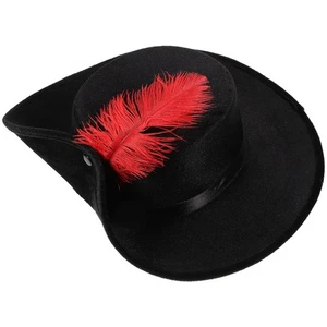 Cappello Jazz Top Hat Cappello Jazz Classico Stage Performance Jazz Hat Prop Plume Jazz - Foto 1 di 12