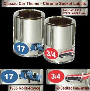 Set etichette presa pellicola cromata CLASSIC CAR edizione limitata, ""Facile lettura"" 90 pezzi - Foto 1 di 3