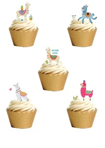 22 STAND UP süße Lamas essbare Oblate Papier Tortenaufleger  - Bild 1 von 2
