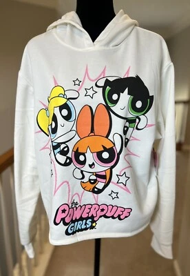 Cartoon Network Powderpuff Girls Cropped Hoodie, Juniors Size XXL, NWT - Image 1 of 4