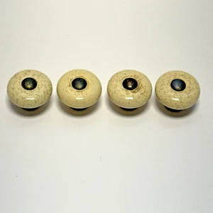 Vintage gesprenkeltes massives Porzellan Messing Schublade Zugknöpfe-MENGE 4 - Bild 1 von 8