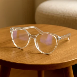Transparent White Myopia Glasses Unisex Anti-Blue Light Retro Eyewear Frame - Picture 1 of 4