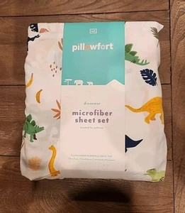 Pillowfort Dinosaur Microfiber 4Pc Sheet Set Full New - Picture 1 of 4