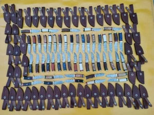 Lote de cuchillos de caza de acero Damasco forjados a mano hechos a mano de 50, 6 pulgadas - Imagen 1 de 2