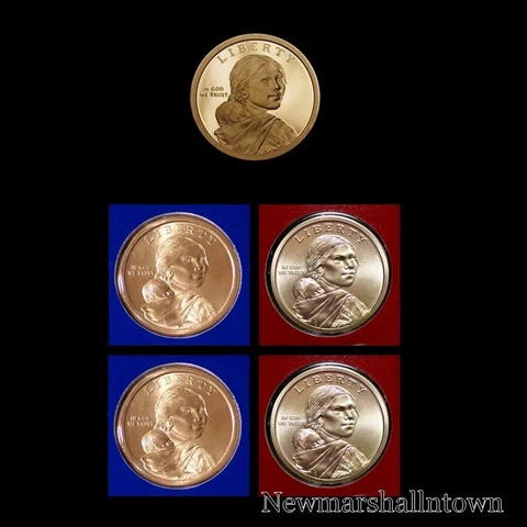 2017 P+D+S Native American Proof Sacagawea Mint Set (PD Pos A and B) Five Coins Cover