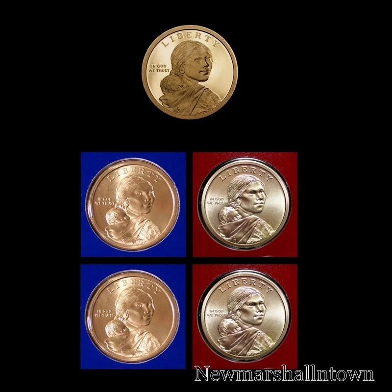 2018 P+D+S Native American Proof Sacagawea Mint Set (PD Pos A and B) Five Coins - Image 1 of 1