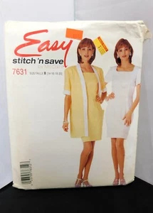 Stitch 'n Save 7631 Sewing pattern Misses' JACKET & DRESS size 14-20 UC - Picture 1 of 2