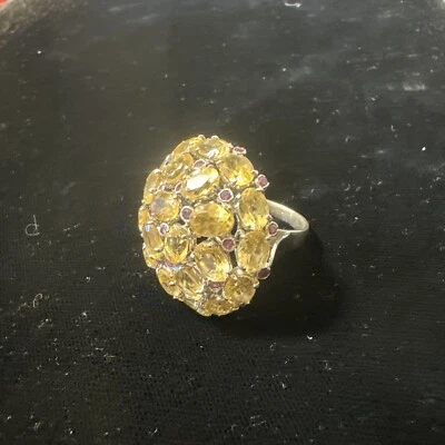 Anello Argento 925 Con Quarzo Citrino - Immagine 1 di 4