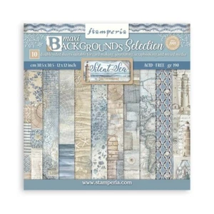 Fondo marino silencioso - Almohadilla de papel Stamperia 12" x 12" paquete de 10 hojas de doble cara - Imagen 1 de 2