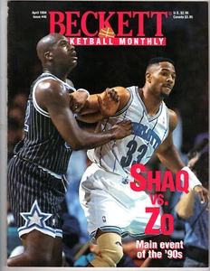 BECKETT BASKETBALL CARD MONTHLY ISSUE #45 APR 1994 SHAQ vs ZO/DANNY MANNING - Picture 1 of 2