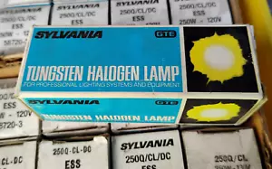(3) Sylvania 250Q/CL/DC ESS Tungsten Halogen Lamp Light Bulb 250W 120V - Picture 1 of 1