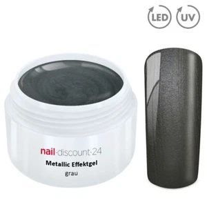 UV LED GEL METALLIC Effekt GREY Farbgel Color French Nail Glitter Modellage Grau - Bild 1 von 3