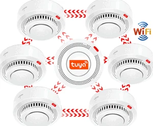 Smoke Alarm WiFi for Home with Battery Smart Fire Alarm Detector Tuya Smart life - Picture 1 of 14