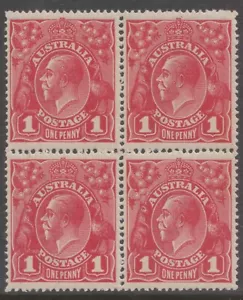 KGV 1 D RED BLOCK OF FOUR MNH - Picture 1 of 2