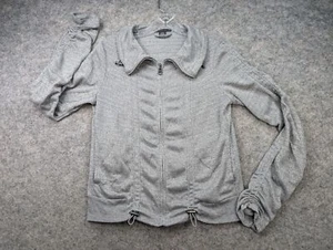 Armani Exchange Maglione Donna Grigio Medio Elasticizzato Full Zip Ruched Shimmer Jacket - Foto 1 di 14