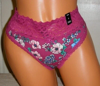 Bragas Lencería Torrid Curve Borgoña Floral Tanga Talla 0/0X Regalo Adulto Foto 1 de 4