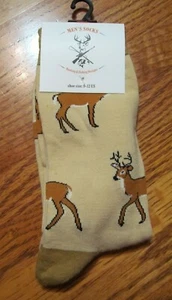 Bucks (ciervos) Tema al aire libre Novedad Crew Calcetines ~ Zapato de hombre Talla 9-12 ~ NUEVO w / Tags - Imagen 1 de 1