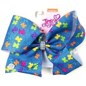 Nickelodeon Kinder Denim blau Strass Signatur JoJo Siwa Tanz Haarschleife Clip - Bild 1 von 2