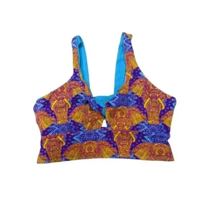 Handmade Twist Bra | Cotton Sports Bra | Mandala Boho Yoga & Loungewear – Small - Image 1 of 4