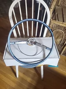 1965 1966 Chevy Chevrolet Impala Bel Air Steering Wheel Two Tone Blue 65 66 Oem - Picture 1 of 12
