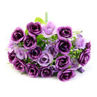 21 Head Artifical Plastic Rose Silk Flower Wedding Bouquet Office Home Decor Lot