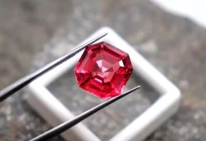 Unheated Ceylon Padparadscha Sapphire Pinkish Red Asscher Cut Gemstone 9.48 Ct - Picture 1 of 5