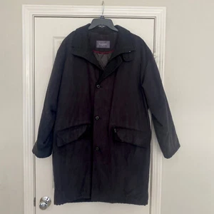 Bugatti Mens Size 50 Wool Blend Lined Over Coat Charcoal Black - Picture 1 of 10