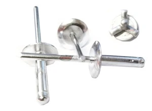 Mill 3/16" Large Head Tri-Fold Exploding Aluminum Mandrel Pop Rivets 25 pack - Afbeelding 1 van 1