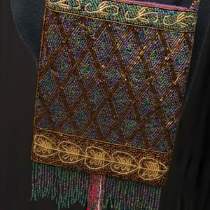 Jade Dragon hand beaded Beaded Maroon Shoulder Strap Purse original handmade - Picture 1 of 12