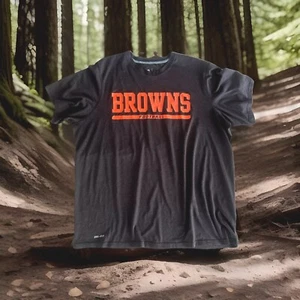 NIKE DRI FIT NFL ON FIELD APPAREL CLEVELAND BROWNS PERFORMANCE T SHIRT BLUE XXL - Picture 1 of 5