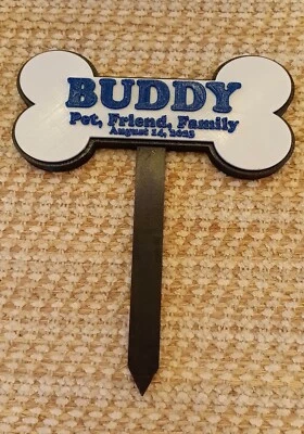 Marcador conmemorativo/entierro de mascotas personalizado. Impreso en 3D de alta resistencia. ¡Envío gratis! Foto 1 de 4