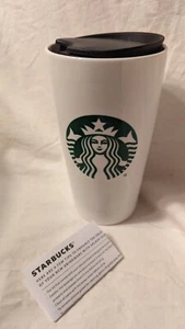 Starbucks 12oz White Travel Mug With Tag - Picture 1 of 3