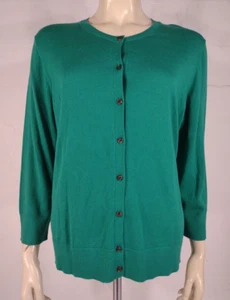 NWT Ann Taylor emerald green cotton blend cardigan sweater ladies womens XXL 2XL - Picture 1 of 9