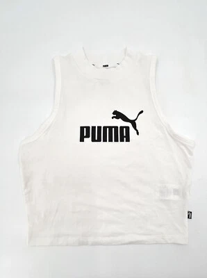 Camisa Puma Mujer Mediana Blanca Recortada Sin Mangas Logo Activo Cuello Simulado Foto 1 de 4