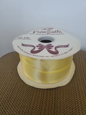 Berwick 2-3/4-Inch Wide by 100-Yard Spool Flora Satin Craft Ribbon YELLOW - Image 1 of 4