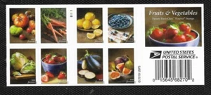 SCOTT 5493 FOREVER (55 CENT)FRUITS&VEGETABLES BOOKLET PANE of20MNH FREE SHIPPING - Picture 1 of 2