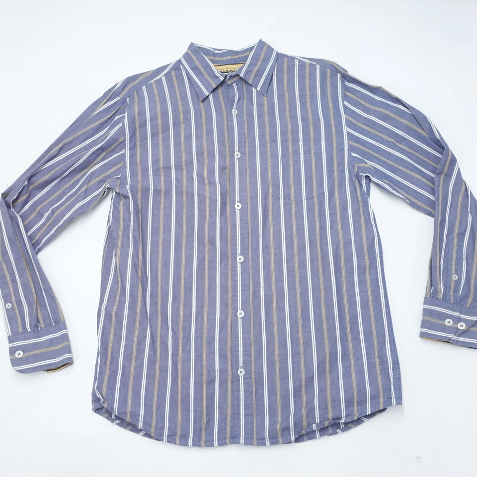 Arizona Jean Co. Camisa Para Hombre XL Azul Blanco Rayas 100% Algodón Clásica Abotonada Foto 1 de 4