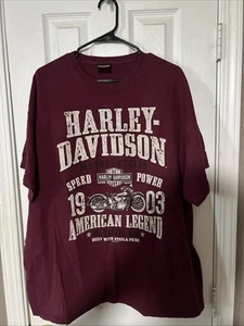 Harley Davidson Shirt 2XL Red Burleson Stampede 2017 Motorcycle Mens - Picture 1 of 2