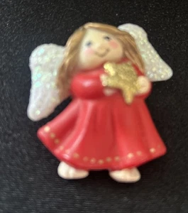 Angel Christmas PIN Brooch Fun World item # 7000 S Lehman 2" x 1.5" vintage - Picture 1 of 9